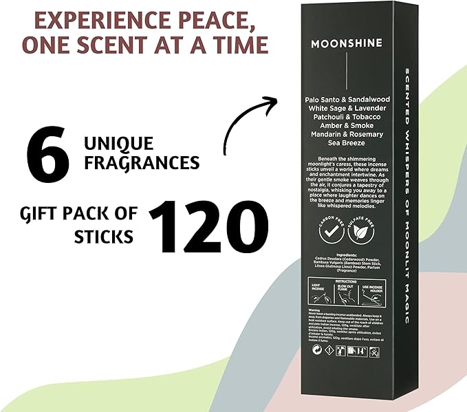 Folkulture Incense Sticks (120 Sticks) | Set of 6 Premium Incense for Cleansing, Aromatherapy, Valentines Day Gifts for Him | No Charcoal, Non Toxic, 45 Mins Palo Santo, Sandalwood Insence-Sticks