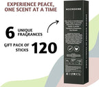 Folkulture Incense Sticks (120 Sticks) | Set of 6 Premium Incense for Cleansing, Aromatherapy, Valentines Day Gifts for Him | No Charcoal, Non Toxic, 45 Mins Palo Santo, Sandalwood Insence-Sticks