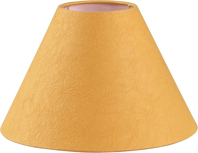 Aspen Creative 56041, Hardback Empire Transitional UNO Lamp Shade, Carrot Orange Parchment Wrinkled Paper, 4" Top x 10" Bottom x 7" Slant Height, Slip 33mm