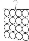 Whitmor Folding Scarf/Accessory Hanger, Black & Chrome, 0. 47 x 12. 25 x 15. 88 inch