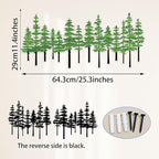Metal Pine Tree Wall Art Decor Nature Home Decor Cedar Trees Metal Sign Wall Decorations for Living Room, Forest Decor, Nature Lover Gift (Black Green)