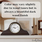 Mantel Clock Battery Operated - Wooden Mantle Clock - 15x7.5 - Silent, Made of Real Wood & Easy to Read - for Living Room Decor Above Fireplace Mantel, Office, Shelf, Table & Home Décor Gift