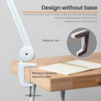 LED Nail Desk Lamp with Clamp, 117PCS LEDs, 2200 Lumens 20 Inch Metal Swivel Arm Dimming Task Lamp for Reading,Desktop Office,Workbench,Architect,Sewing,Study,Home Craft and Nail(White)