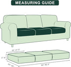 Hokway Stretch Couch Cushion Slipcovers Reversible Cushion Replacement Slipcovers Sofa Cushion Covers(Gray, 3)
