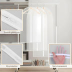 15 Pack Garment Bag with Zipper, Plastic Garment Bags for Hanging Clothes Dresses Clear Suit Cover Bags for Closet Storage Short Coats, Jackets, Shirts 24" x 40"/47"/55"