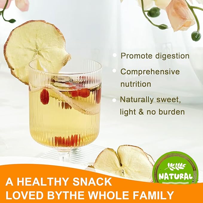 Dried Apple Slices, Apple Slices, Dried Apples, 3.52oz/100g No Added Sugar, No Nothing, Dried Fruit Tea, Clean Snacks, Natural Sweetness & Subtle Tartness, Simmer Pot Mix, Potpourri Bowl Filler, for Home Decor