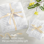 Comfort Spaces White Oversized King Quilt Set 120"x118" Bedspread Quilted Summer Lightweight Microfiber Bedding Coverlet with Double Sided Stitching Soft All Season Cozy 3 Piece with Matching Shams