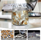 Parametric Floral Pattern Ashtray with Lid, Outdoor Ashtrays for Patio, Stainless Steel Ashtray Odorless Smokeless for Home Office Balcony