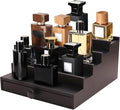 5 Tier Cologne Organizer for Men - Wooden Black Cologne Perfume Display Stand with Drawer and Hidden Compartment, Mens Cologne Holder Shelf for Organizing and Storing