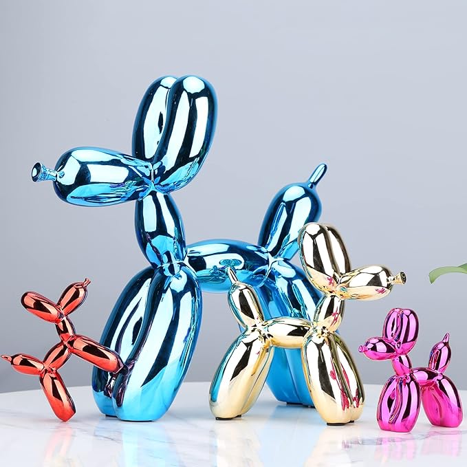 Balloon Dog Sculpture Modern Home Decor Collectible Figurines Funky Statues for Bedroom Trendy Animal Decor for Coffee Table Living Room Decor