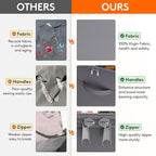 Lifewit Shoe Storage Organizer for Closet, Fabric Large Shoe Box Storage Containers with Clear Cover, Foldable Bins for Boots Heels Sneakers Fits 24-32 Pairs (Each 12-16 Pairs) 2 Pack Gray