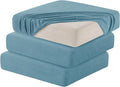 Hokway 3 Piece Couch Cushion Slipcovers Stretch Reversible Cushion Replacement Slipcovers Sofa Cushion Coversr(Smoky Blue, 3)