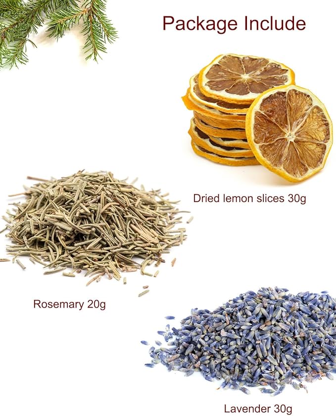 Simmer Pot Potpourri, Happiness Simmer Pot Mix with Dried Lemon Slices, Rosemary & Lavender,Spring & Summer Stovetop Potpourri Kits for Home Housewarming Gift