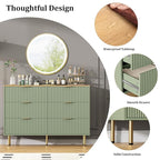 GarveeHome 6 Drawers Dresser for Bedroom, Fluted Dresser Chest of Drawers with Handle, Wood Modern Dressers for Closet, Bedroom Furniture Storage Organizer for Living Room, Hallway