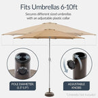 Best Choice Products Fillable Umbrella Base Stand Round Dome Plastic Patio Umbrella Base Stand, Pole Holder for Outdoor, Lawn w/ 55lbs Weight Capacity, Adjustment Knob - Brown
