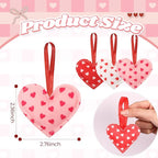 Syhood 12 Pcs Valentine's Day Felt Heart Ornaments Hanging Tree Decor for Wedding, Anniversary, Christmas Party Supplies, Winter Home Decorations(Pink and Red,Simple Style)