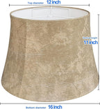 TOOTOO STAR Drum Large Lamp shades 12" Top x 16" Bottom x 11" High, Seaside Village Leather Lamp Shade (Spider Fitter) for Table Lamps Floor Lamps Hand Crafted, Easy Assembly Required