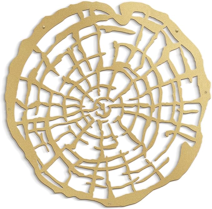 SIGNLEADER Metal Wall Art Decor Botanical Leaf Modern Abstract Wall Sculpture Hangings Home Decoration for Living Room, Bedroom, Bathroom, Kitchen, Outdoor - 36" Gold