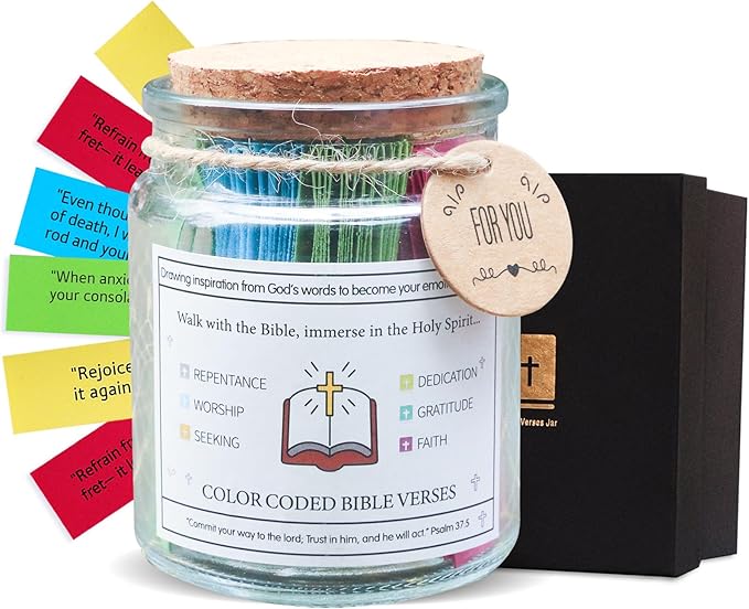 Bible Verse Jar, Daily Motivational Scripture Prayer Hope Jar,Gift For Dad，religious graduation gifts，Christian Gifts for Women，Jesus Gift（Bible Jar of Prayer）