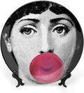 Lina Cavalieri Plate, Wall Decorative Plate, Mysterious Face Plate Wall Hanging Decoration,Including Bracket and Special Spring Hook, 10inch, Style6