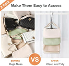 TOPIA HANGER Purse Hanger Organizer for Closet, 2-Pack Handbag Organizer Hanger, 360°Swivel Metal Purse Hooks, Bag Rack, Belt Organizer, Tie Rack, Scarf Hanger, Bag Storage Organizer, Black