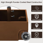 Giantex 170lbs Filled Umbrella Base with Wheels, Heavy Duty Umbrella Stand with Fillable Planter, Drainage Holes, Outdoor Market Umbrella Holder for Patio Garden Deck Pool (Brown)