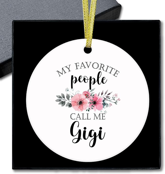 Gigi Gifts Ceramic Christmas Ornaments, Gigis Grandma Christmas Tree Ornaments, Xmas Thanksgiving Birthday Gifts for Gigis, My Favorite People Call Me Gigi Decorative Hanging Ornament