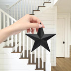 JoyEvy 6" 6pieces Per Set Black Metal Barn Star Wall Decor,Texas Stars Art,Metal Stars Rustic Vintage Western Country Farmhouse Home Indoor or Outdoor Decoration