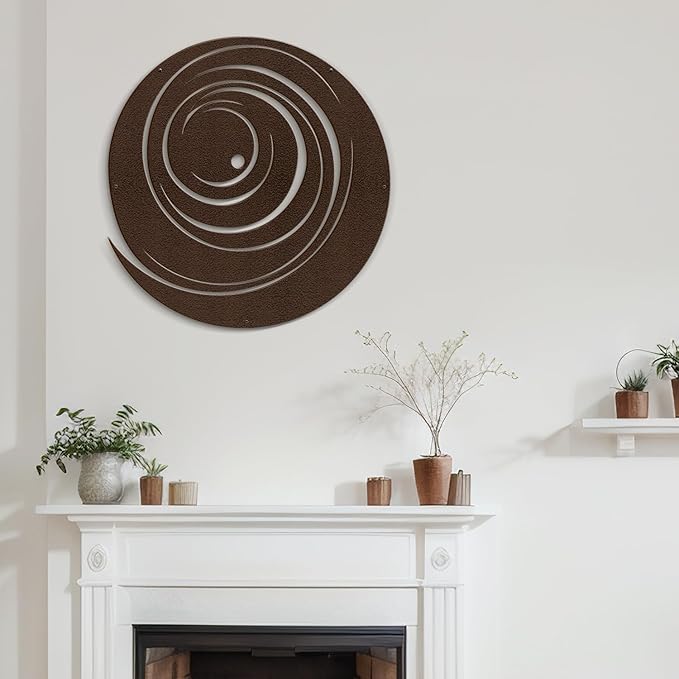 SIGNLEADER Metal Wall Art Decor Color Block Circles Minimalist Modern Abstract Wall Sculpture Hangings Home Decoration for Living Room, Bedroom, Bathroom, Kitchen, Outdoor - 36" Bronze