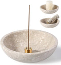 Koville Natural Marble Incense Holder, Incense Holder for Sticks with 9 Holes, Handmade Incense Burner Ash Catcher for Meditation Yoga SPA, Balsam Fir/Palo Santo/Sage/Cone (D=150-RoyalBeige)