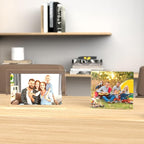 ILYXY 3 Pack Acrylic Frame 4x4, 20% Thicker, 20mm Thick Frameless Clear Picture Frame, Double Sided Magnetic Photo Frame, Free Standing Desktop Display Stand Acrylic Picture Frames