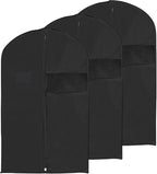 PATIKIL 40" Garment Bag, 3 Pack Breathable Suit Bag for Storage Hanging Clothes Dustproof Garment Covers for Suits Coats Dresses, Black