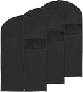 PATIKIL 60" Garment Bag, 3 Pack Breathable Suit Bag for Storage Hanging Clothes Dustproof Garment Covers for Suits Coats Dresses, Black