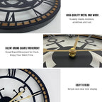 24 Inch Wall Clock, Anchor Wall Clock, Silent Non Ticking, Battery Operated Large Decor Clocks for Living Room Decor, Kitchen, Office (Nautical Style)