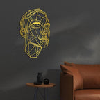 Man Face Metal Wall Art, Metal Line Wall Art, Wire Portrait of a Man, Abstract Modern Line Face, Modern Home Decor, Wall Sculpture Artwork, Best Gift for Him(White, 19 x 11 inches / 47 x 29 cm, metal wall art)