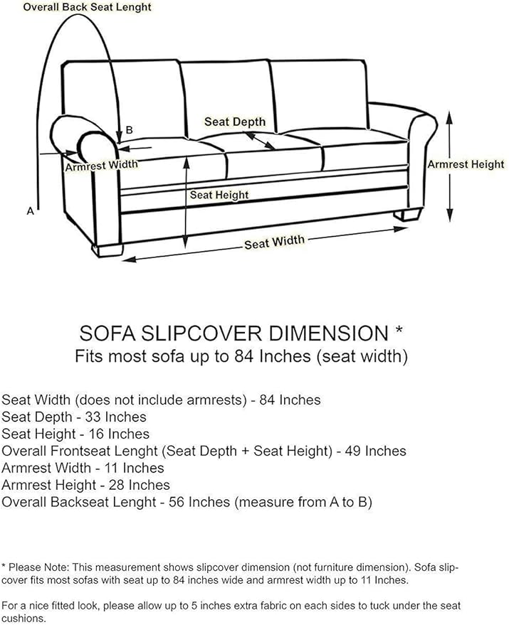 Linen Store Microsuede Furniture Slipcover, Couch Protector Machine Washable Sofa Cover Perfect for Kids, Dogs, Pets (Grey, Sofa)
