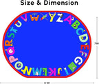 SAFECASTLE Kids Carpet Alphabet Rug 5'4" x 7'8“ Alpha with Attitude Educational ABC Learning Area Rug for Classrooms, Playrooms, Nurseries & Kids’ Bedroom–Durable Nylon Carpet for Toddlers & Children