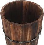 ABOOFAN Wooden Umbrella Stand for Entryway Rustic Umbrella Holder Freestanding Cane Stand Decorative Umbrella Rack Tall Basket Flower Vase for Laundry Bathroom