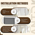 Antok Over The Door Mirror Full Length, 58'' x 21''Wall Mounted Hanging Mirror, Aluminum Alloy Frame, Shatterproof Glass, No Drill Installation for Bedroom, Closet, Bathroom, Dorm, Rect Corner,Black