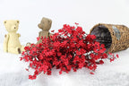 JAKY-Global 20pcs Babys Breath Artificial Flowers Gypsophila Bouquet Bulk Fake Spring Silk Small Flowers Real Touch Faux Floral for Home Bedroom Kitchen Garden Wedding Christmas Party DIY Decor (Red)