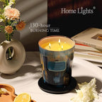 HomeLights Scented Candles | Large Jar 34 Oz Natural Soy Candle | 130 hrs Long-Lasting with 3 Wicks | Industrial Chic Home Decor | Gifts for Mom & Women, High Summer Night