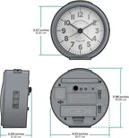 La Crosse Technology 617-710-INT 4-Inch Round Gray Atomic Analog Alarm Clock