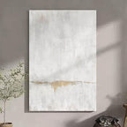 Abstract Wall Art for Office Large Canvas White Gold Wall Decor Living Room Pictures for Dining Room Minimalist Decor Framed Artwork