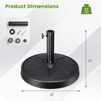Tangkula Umbrella Base, 31 lbs Capacity Heavy-Duty Patio Outdoor Round Umbrella Stand for 9 ft Umbrella, Fit for 1.5-1.9 inches Table Market Offset Pool Umbrella, Weighted Umbrella Base