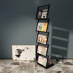 brochure display stand&Foldable Magazine Rack with 5 Pockets for Exhibition and Trade Show (17.7'X14.5'X63')