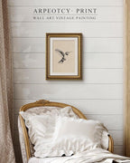 ARPEOTCY Vintage Gold Framed Wall Art Decor, Hummingbird Sketch Wall Art for Living Room Bedroom, 11x14 Inch Vintage Bird Oil Painting Canvs Artwork Prints for Kitchen Bathroom Decor Aesthetic