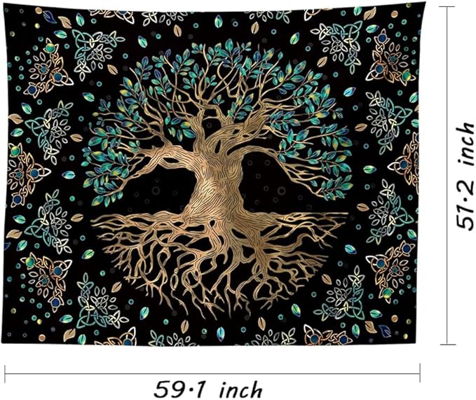 XGXL Life Tree Tapestry - Bohemian Hippie Wishing Tree Tapestries Psychedelic Wall Carpet Mystic Aesthetic Wall Tapestry for Living Room Bedroom