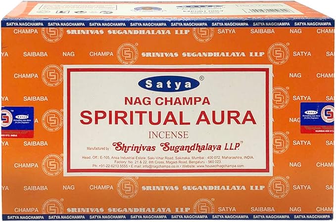 Spiritual Aura Incense Sticks and Incense Stick Holder Bundle Insence Insense Satya Incense