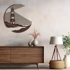 SIGNLEADER Metal Wall Art Decor Lighthouse Minimalist Modern Abstract Wall Sculpture Hangings Home Decoration for Living Room, Bedroom, Bathroom, Kitchen, Outdoor - 24" Bronze