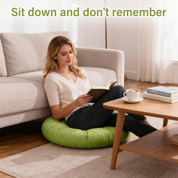 Tiita Outdoor Cushions Square Floor Pillow Thicken Tufted Seat Pad Large Floor Cushion for Yoga Meditation Living Room